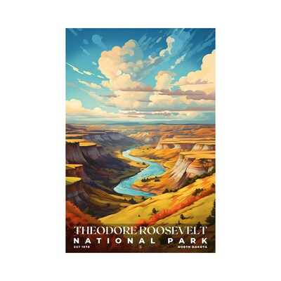 Theodore Roosevelt National Park Poster, Travel Art, Office Poster, Home Decor | S6 - image1